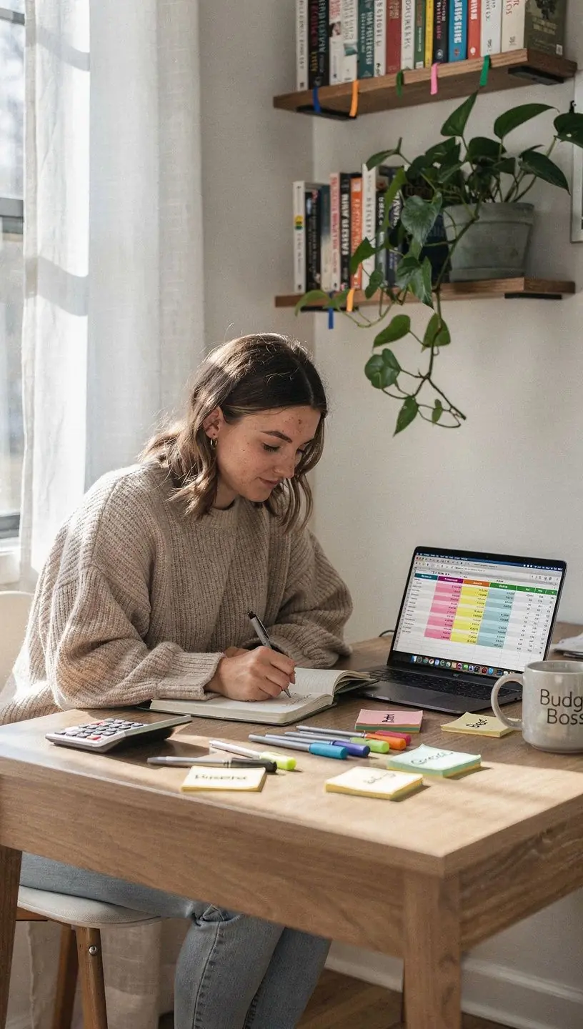Ekspert finansowy wyjaśniający zasady oszczędzania na spotkaniu offline.