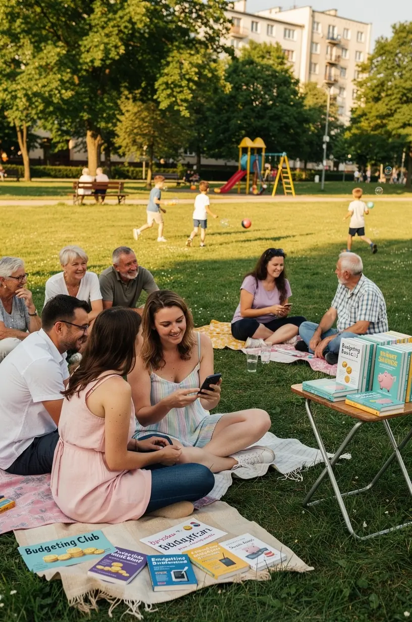Osoba przeglądająca notatki budżetowe podczas spotkania klubu finansowego.