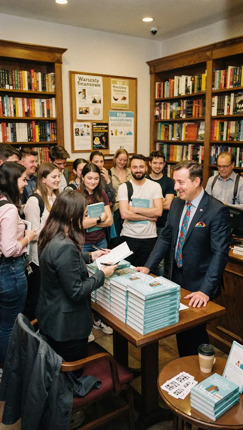 Grupa ludzi uczestnicząca w warsztatach edukacyjnych o zarządzaniu finansami osobistymi.